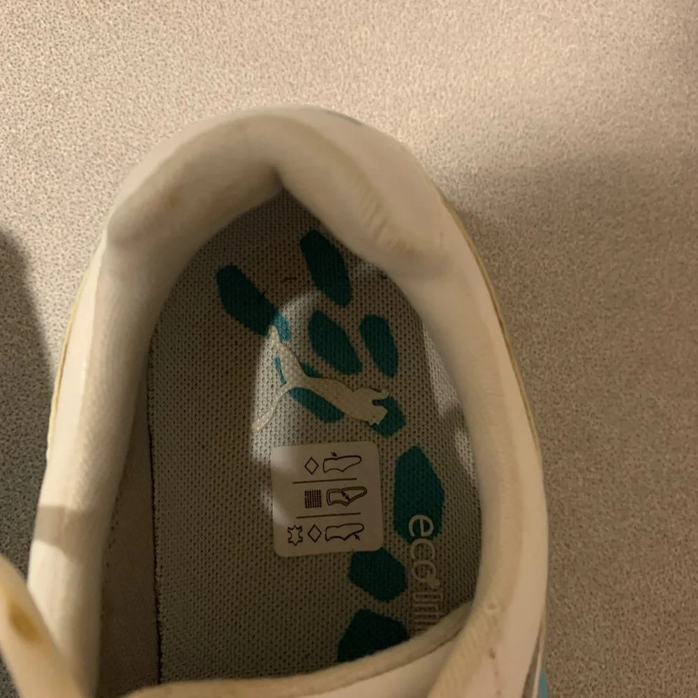 Puma White/Blue Leather Golf Shoes sz 8.5